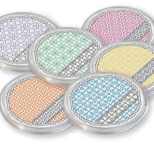 Diagonal Coasters Blackwork Pattern by Peppermint Purple