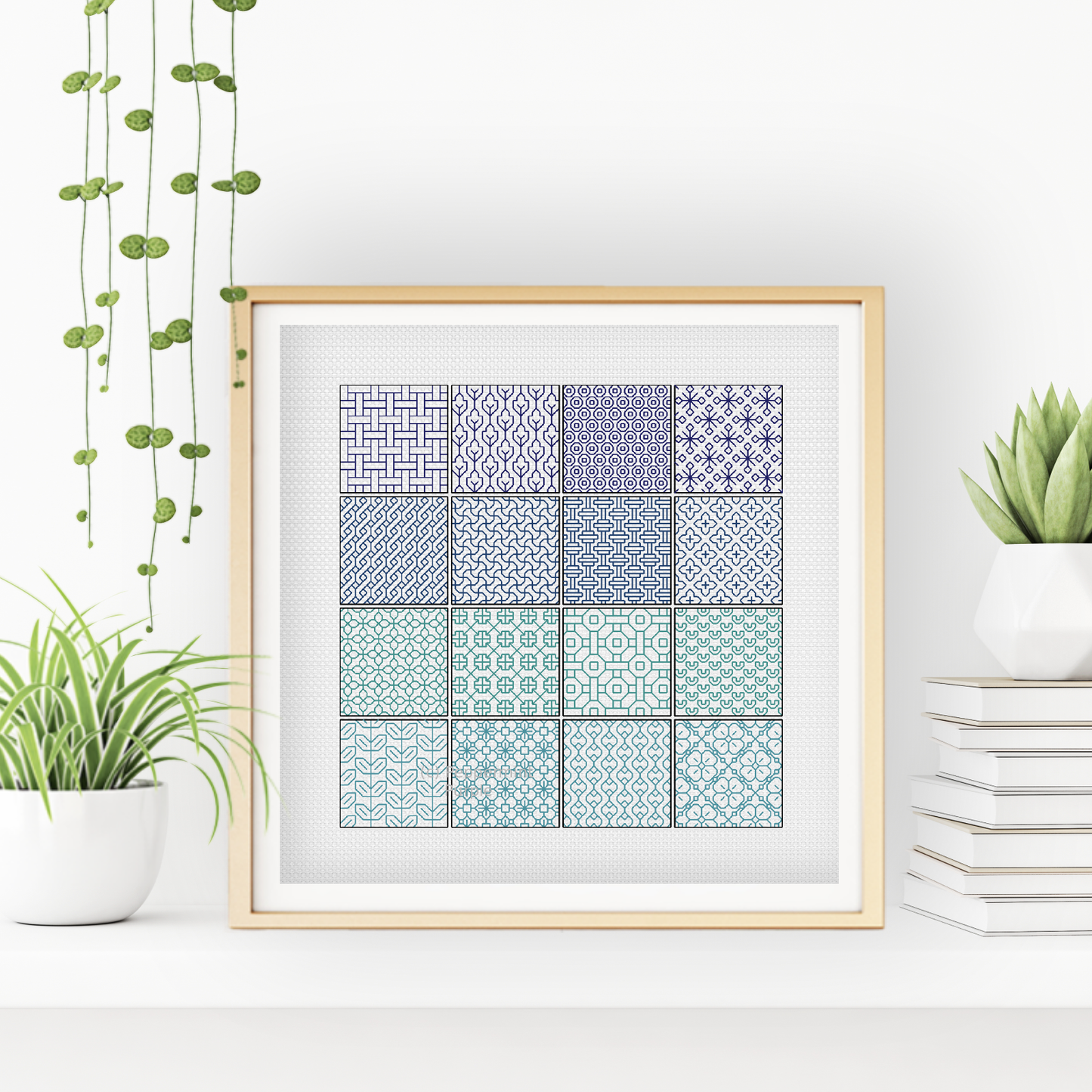 Blackwork Sampler Pattern Blackwork Pattern by Peppermint Purple