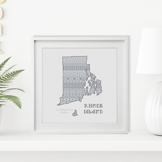 Rhode Island Blackwork Blackwork Pattern by Peppermint Purple