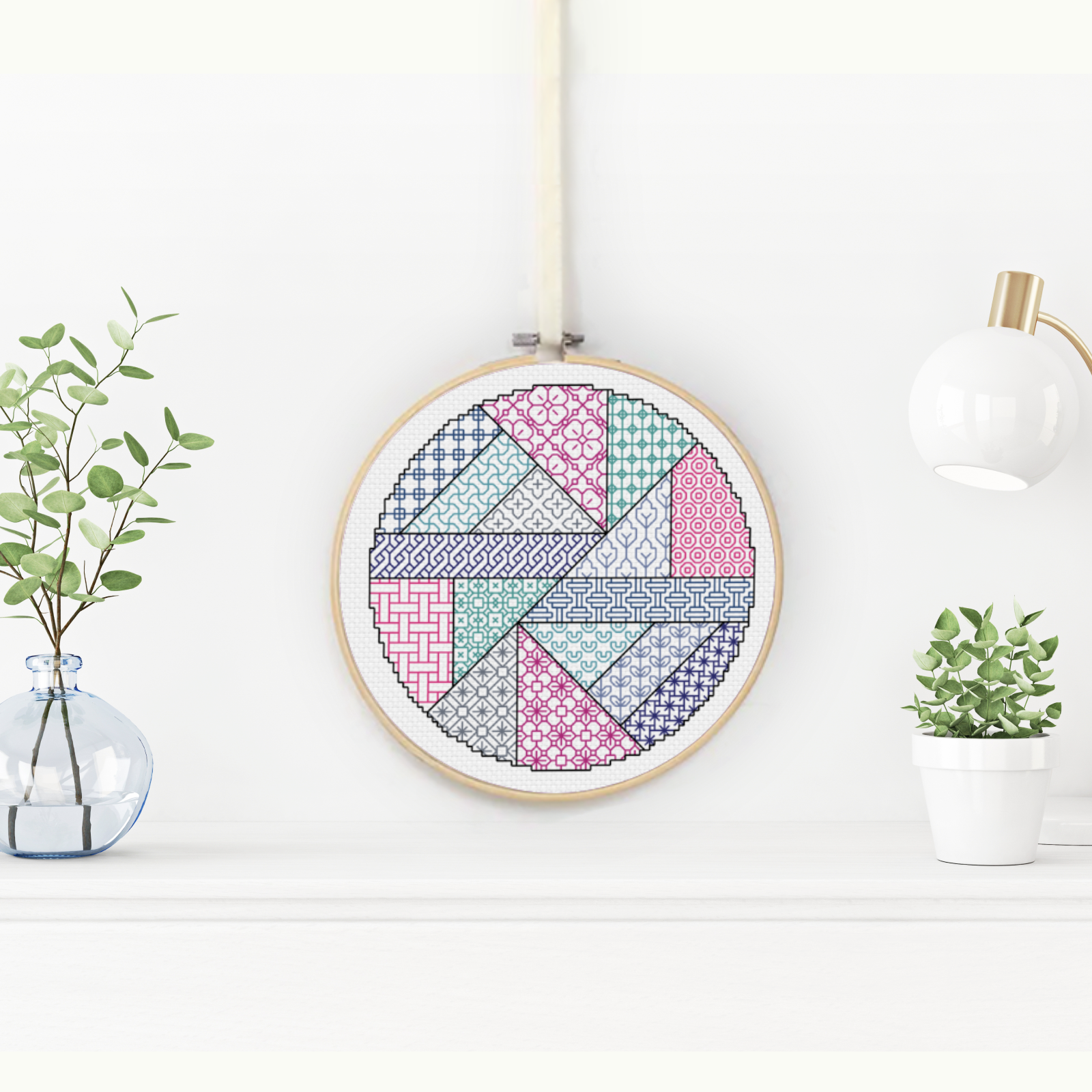 Blackwork Circular Pattern Blackwork Pattern by Peppermint Purple