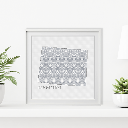 Wyoming Blackwork Blackwork Pattern by Peppermint Purple