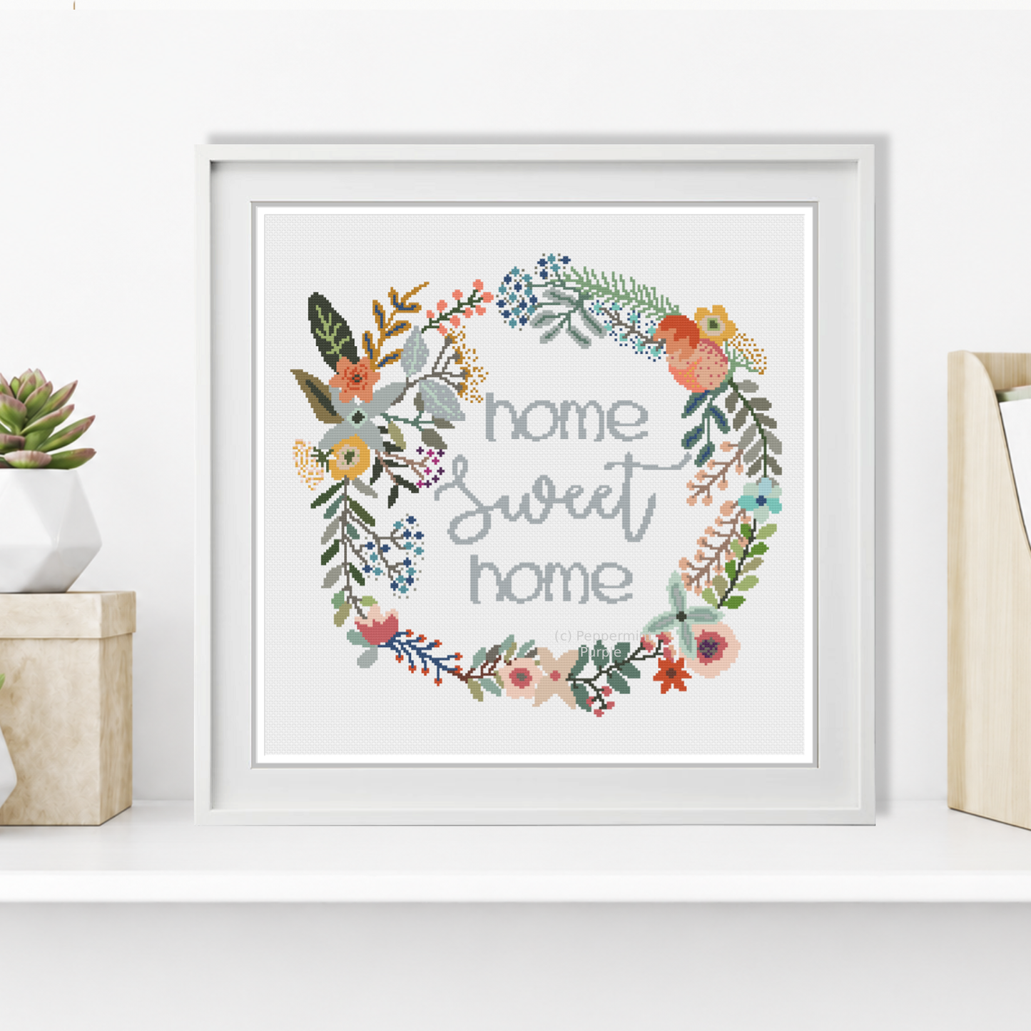 Home Sweet Home Cross Stitch Pattern by Peppermint Purple