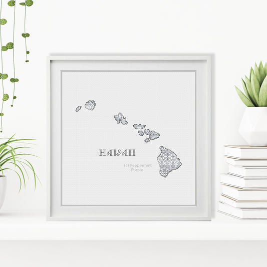 Hawaii Blackwork Blackwork Pattern by Peppermint Purple