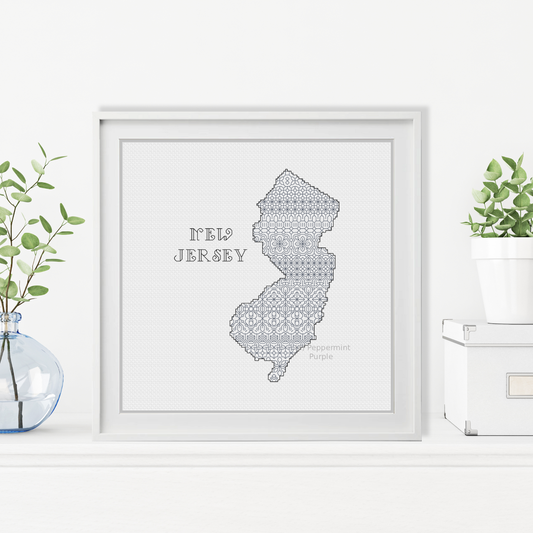New Jersey Blackwork Blackwork Pattern by Peppermint Purple