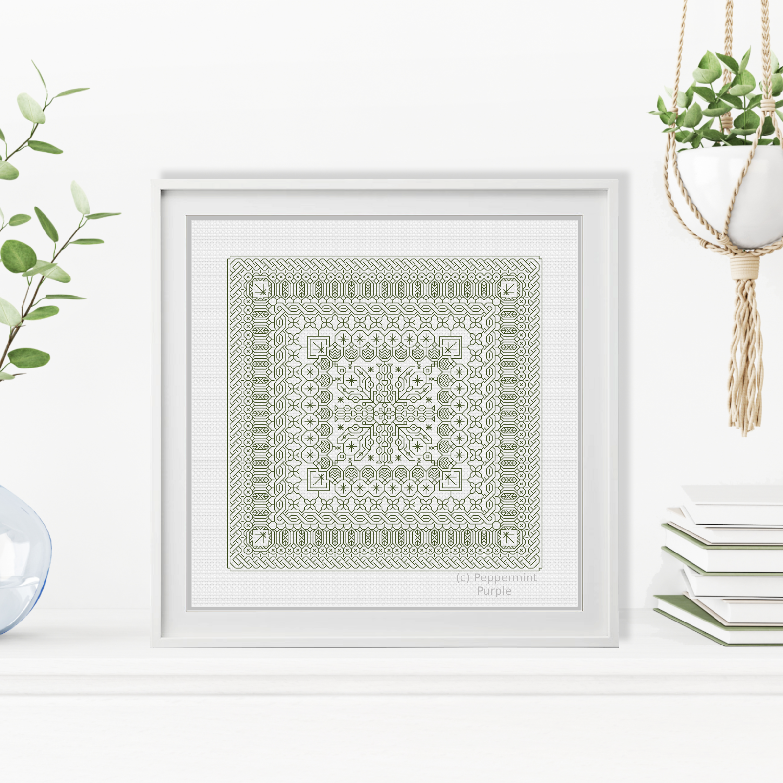 Study In Green Blackwork Study In Colour by Peppermint Purple