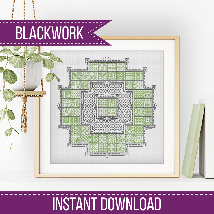 2023 Amabilia Layout - Blackwork Patterns & Cross Stitch by Peppermint Purple