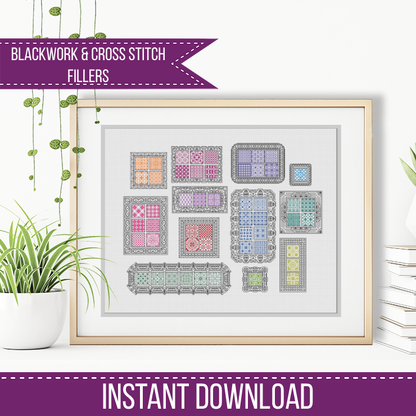 2023 Frames Layout - Blackwork Patterns & Cross Stitch by Peppermint Purple