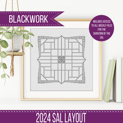 2024 SAL - Dimensiva Border - Blackwork Patterns & Cross Stitch by Peppermint Purple