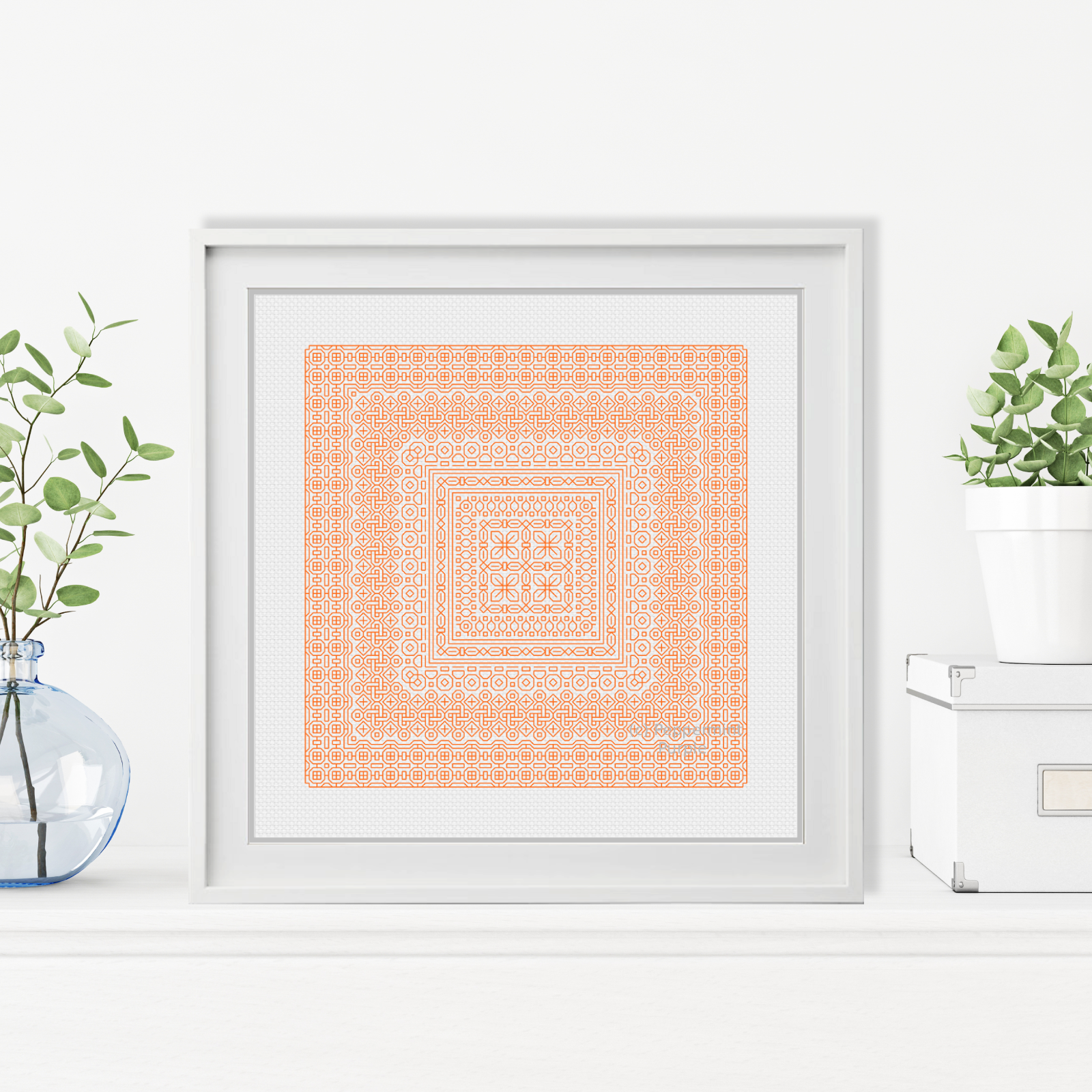 Study In Tangerine Blackwork Study In Colour by Peppermint Purple