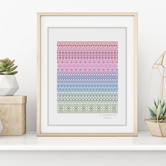 Bands - SAL 2020 Colours Blackwork Pattern by Peppermint Purple