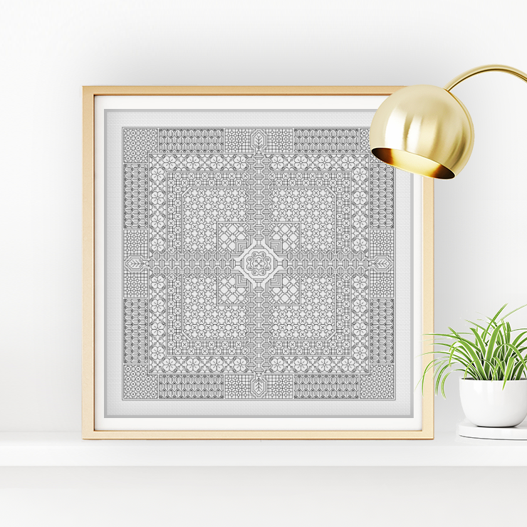 Blackwork Square Pattern Blackwork Pattern by Peppermint Purple