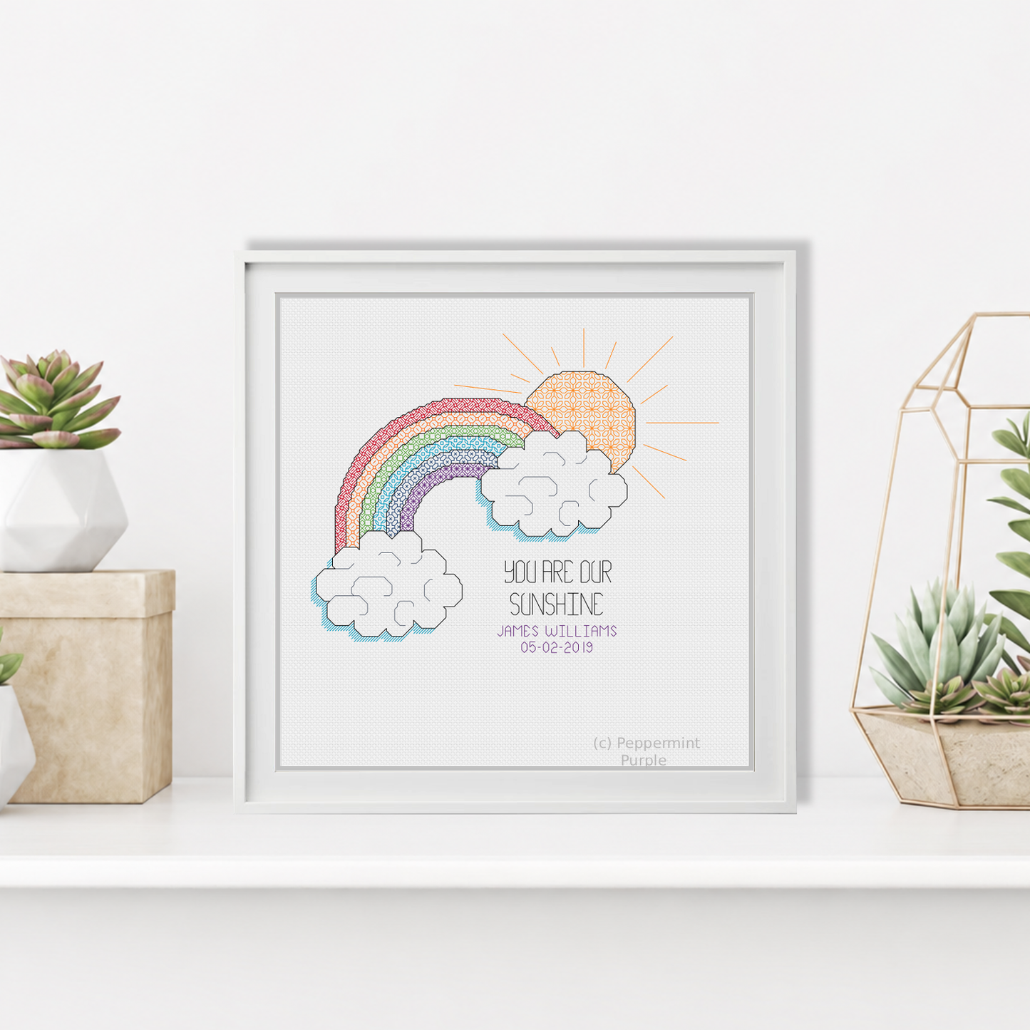 Sunshine Blackwork Pattern by Peppermint Purple
