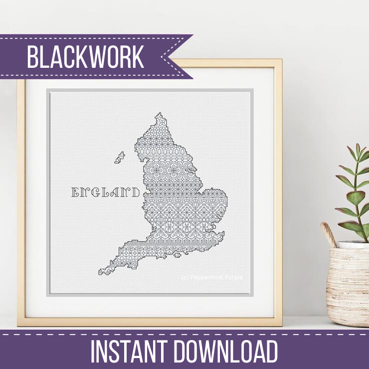 England Blackwork Pattern by Peppermint Purple