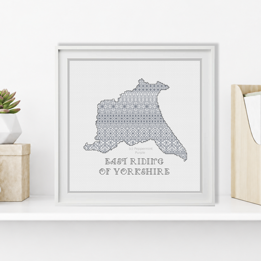 East Riding of Yorkshire Blackwork Pattern by Peppermint Purple