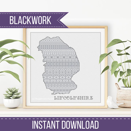 Lincolnshire Blackwork Blackwork Pattern by Peppermint Purple