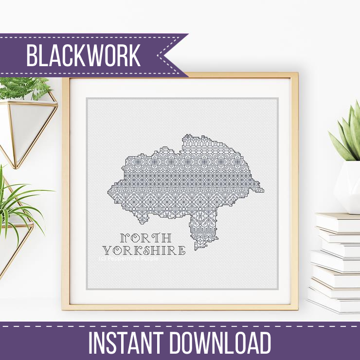 North Yorkshire Blackwork Pattern by Peppermint Purple