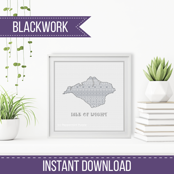 Isle Of Wight Blackwork Blackwork Pattern by Peppermint Purple