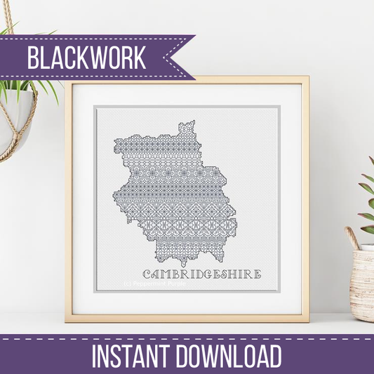 Cambridgeshire Blackwork Pattern Blackwork Pattern by Peppermint Purple