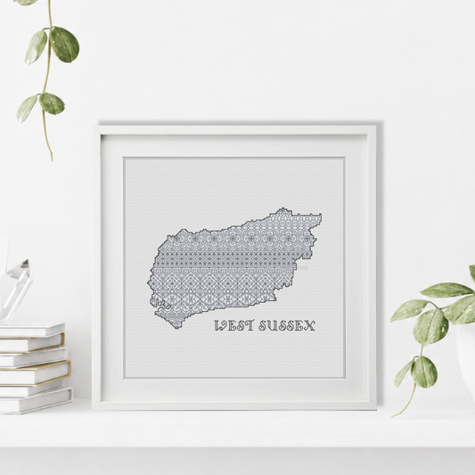 West Sussex Blackwork Pattern by Peppermint Purple