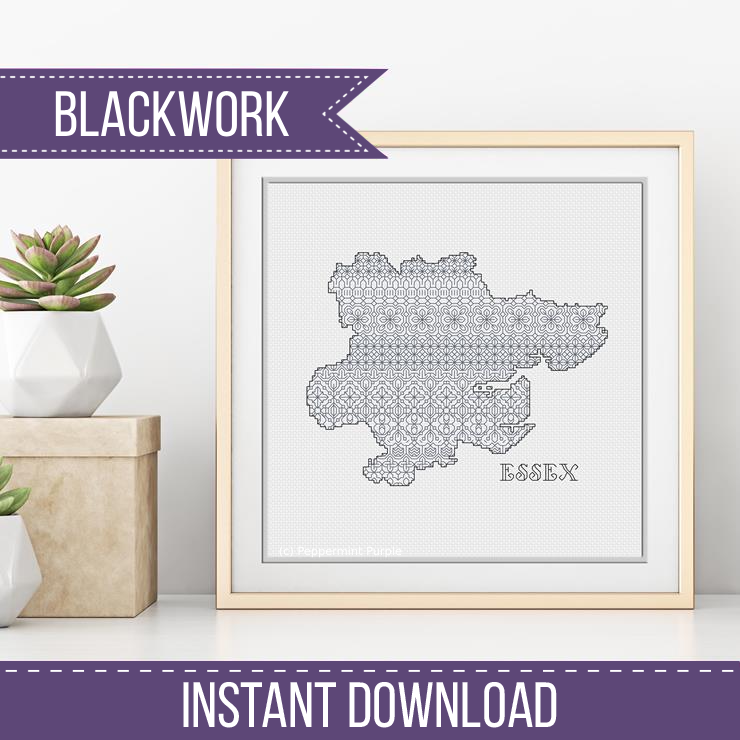 Essex Blackwork Blackwork Pattern by Peppermint Purple