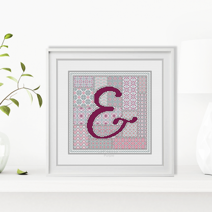 Blackwork Red Letters Blackwork Pattern by Peppermint Purple