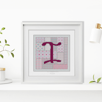 Blackwork Red Letters Blackwork Pattern by Peppermint Purple