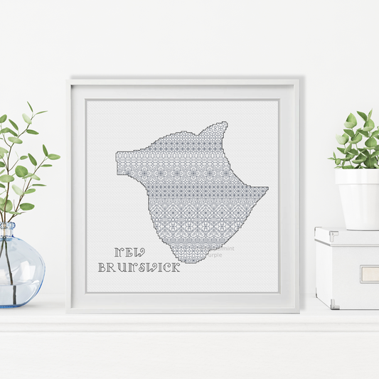 New Brunswick Blackwork Blackwork Pattern by Peppermint Purple