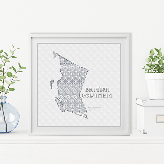 British Columbia Blackwork Blackwork Pattern by Peppermint Purple