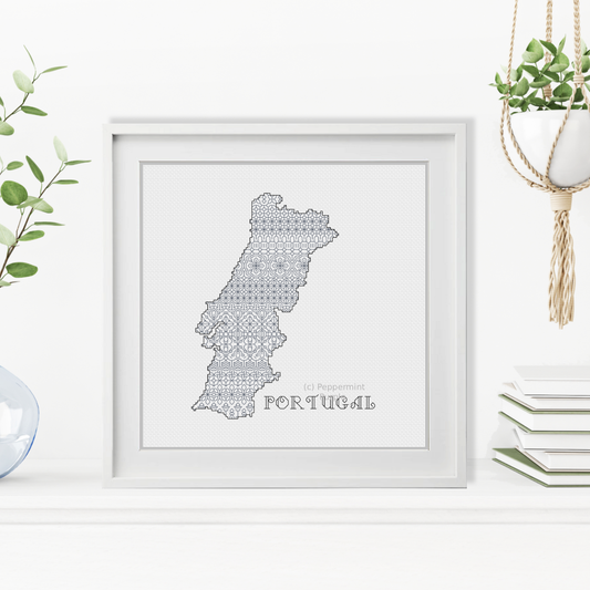 Portugal Blackwork Blackwork Pattern by Peppermint Purple