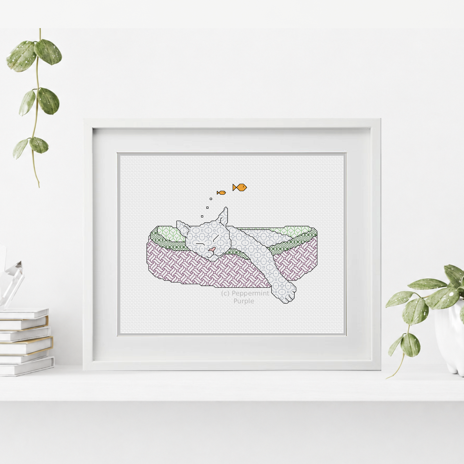Fishy Dreams Kit Blackwork Kit by Peppermint Purple