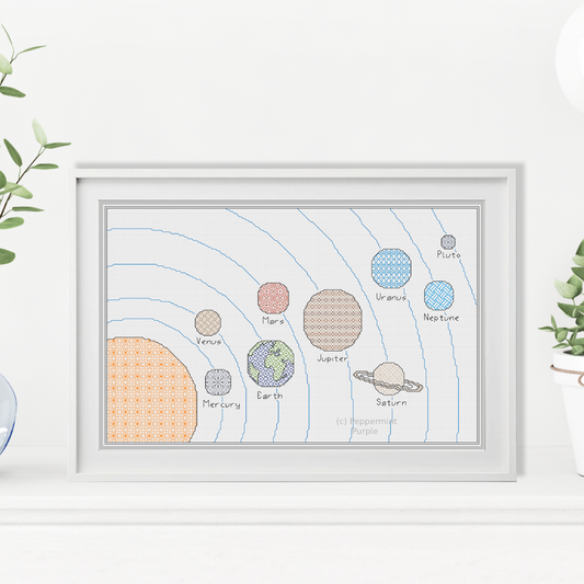 The Planets Blackwork Blackwork Pattern by Peppermint Purple