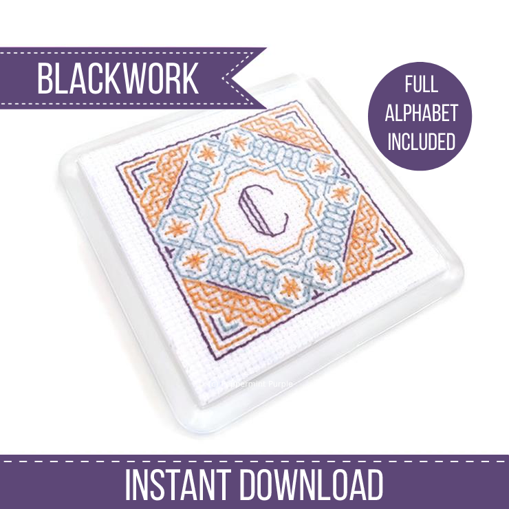 Moroccan Coasters Blackwork Pattern by Peppermint Purple