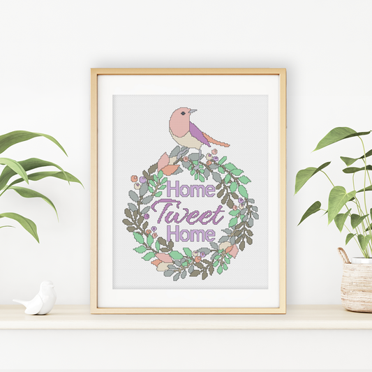 Home Tweet Home Cross Stitch Pattern by Peppermint Purple