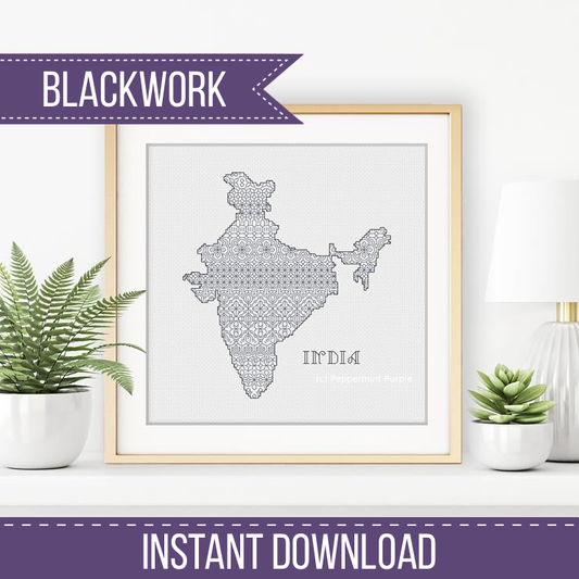 India Blackwork Blackwork Pattern by Peppermint Purple