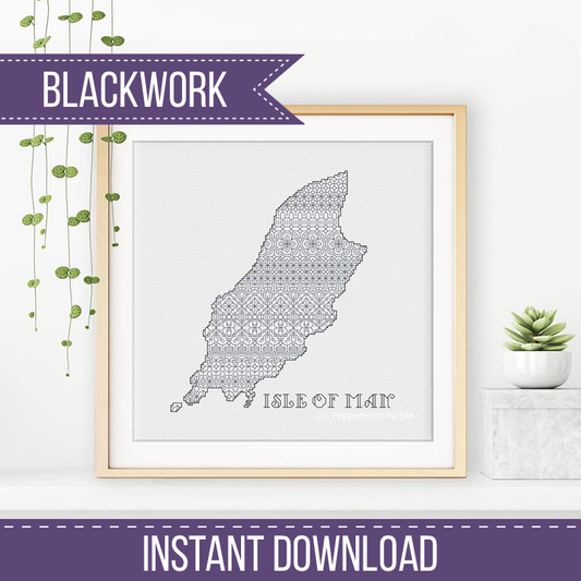 Isle Of Man Blackwork Blackwork Pattern by Peppermint Purple