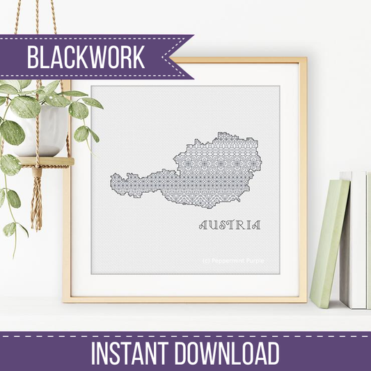 Austria Blackwork Blackwork Pattern by Peppermint Purple