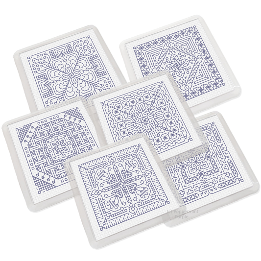 Dutch Tile Coasters Blackwork Pattern by Peppermint Purple