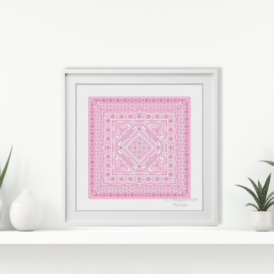 Study In Cyclamen Blackwork Study In Colour by Peppermint Purple