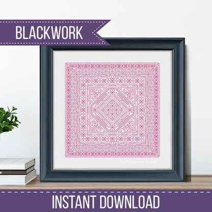 Study In Cyclamen Blackwork Study In Colour by Peppermint Purple