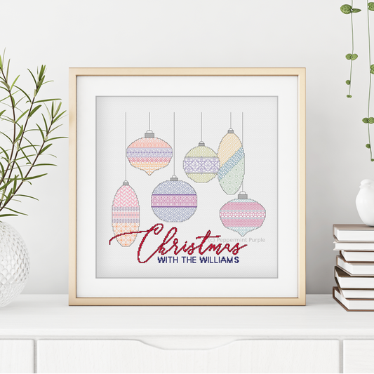 Blackwork Christmas Baubles Blackwork Pattern by Peppermint Purple