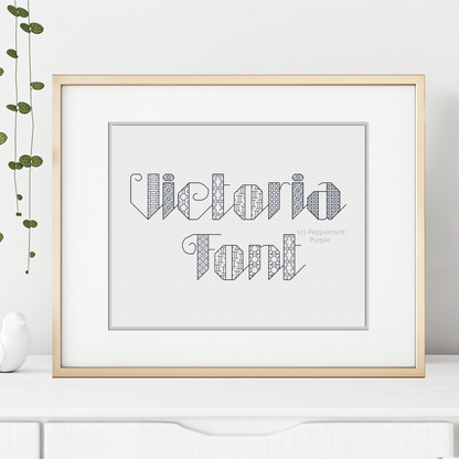 Victoria Blackwork Font Blackwork Font by Peppermint Purple