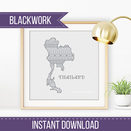 Thailand Blackwork Blackwork Pattern by Peppermint Purple