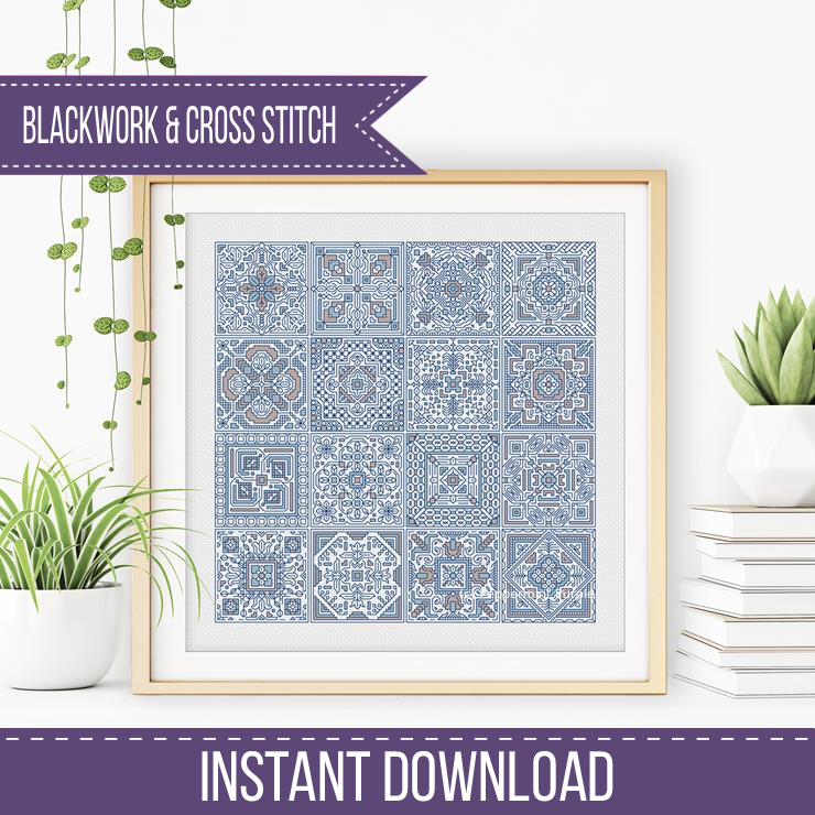 Turkish Tiles Blackwork Pattern by Peppermint Purple