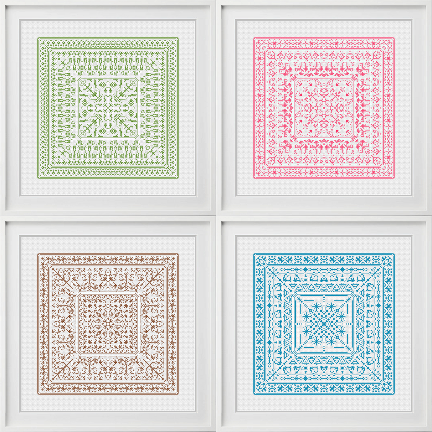 Four Seasons Blackwork Pattern by Peppermint Purple