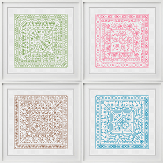Four Seasons Blackwork Pattern by Peppermint Purple