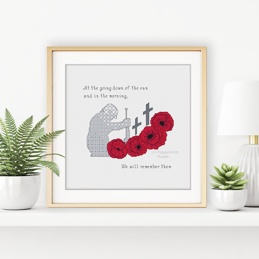 We Will Remember - Charity Blackwork Pattern by Peppermint Purple