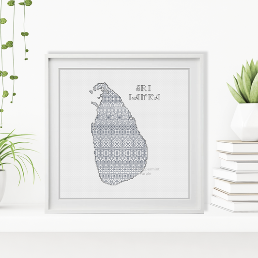Sri Lanka Blackwork Blackwork Pattern by Peppermint Purple