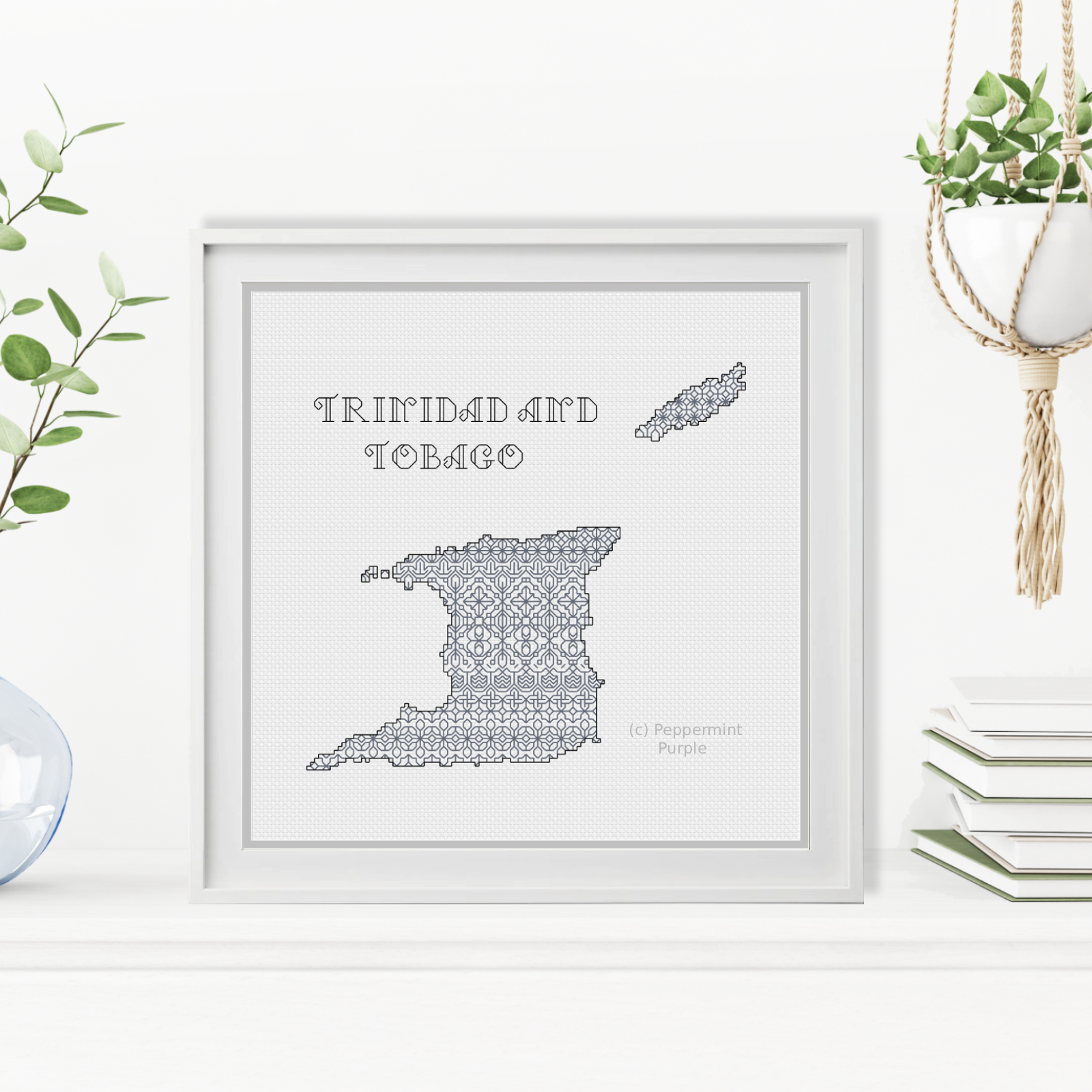 Trinidad & Tobago Blackwork Blackwork Pattern by Peppermint Purple