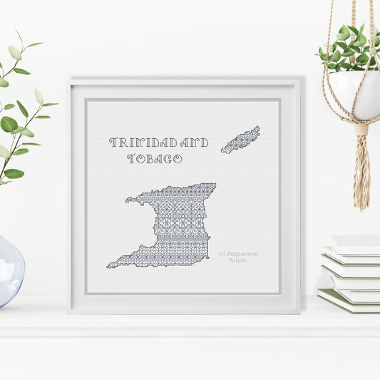 Trinidad & Tobago Blackwork Blackwork Pattern by Peppermint Purple