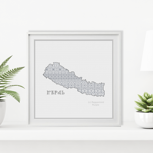 Nepal Blackwork Blackwork Pattern by Peppermint Purple